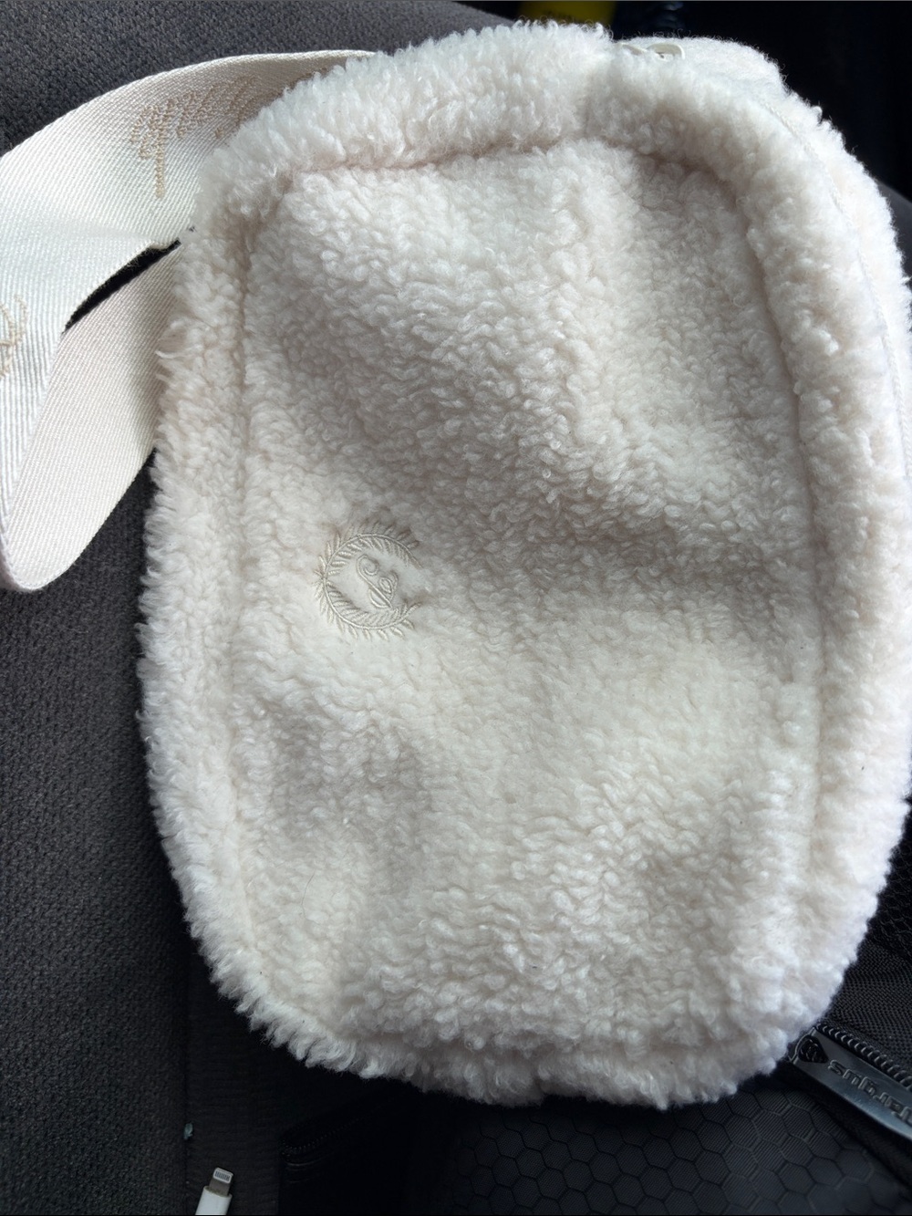 PINK Victoria's Secret Cream Sherpa Crossbody Bag